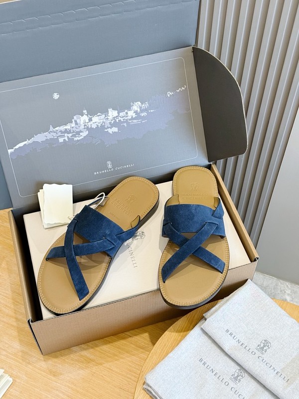 Brunello Cucineli Men's Suede Flip-flops