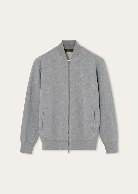 Grey Zipper Cotton Jacket