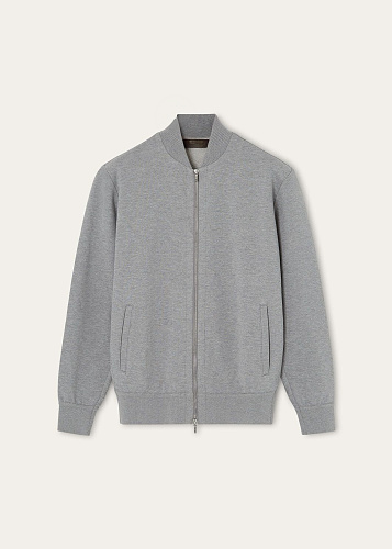 Grey Zipper Cotton Jacket
