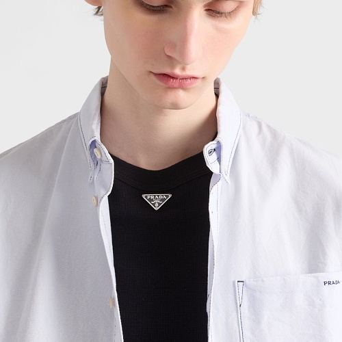 Triangle Knitted Threaded Edge T-shirt