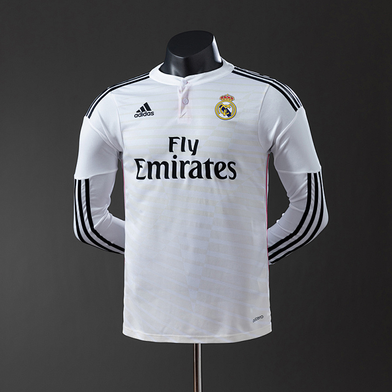 Wanban-Real Madrid 14 15 Home Long Sleeve Player Version Retro Jersey S-3XL