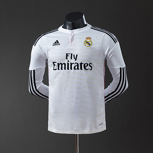 Wanban-Real Madrid 14 15 Home Long Sleeve Player Version Retro Jersey S-3XL
