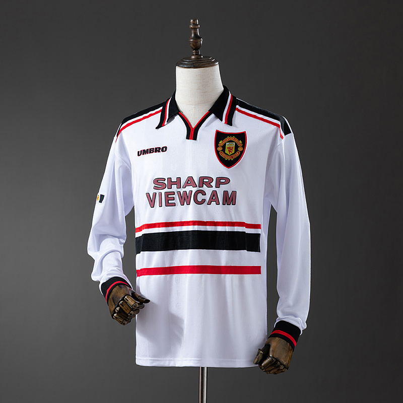 Wanban-M-U 99 Away Long Sleeve Retro Jersey S-Xxl