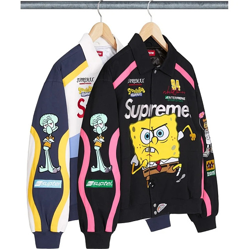 1+ayun Supreme SpongeBob SquarePants Jeff Hamilton Racing Jacket S-Xl