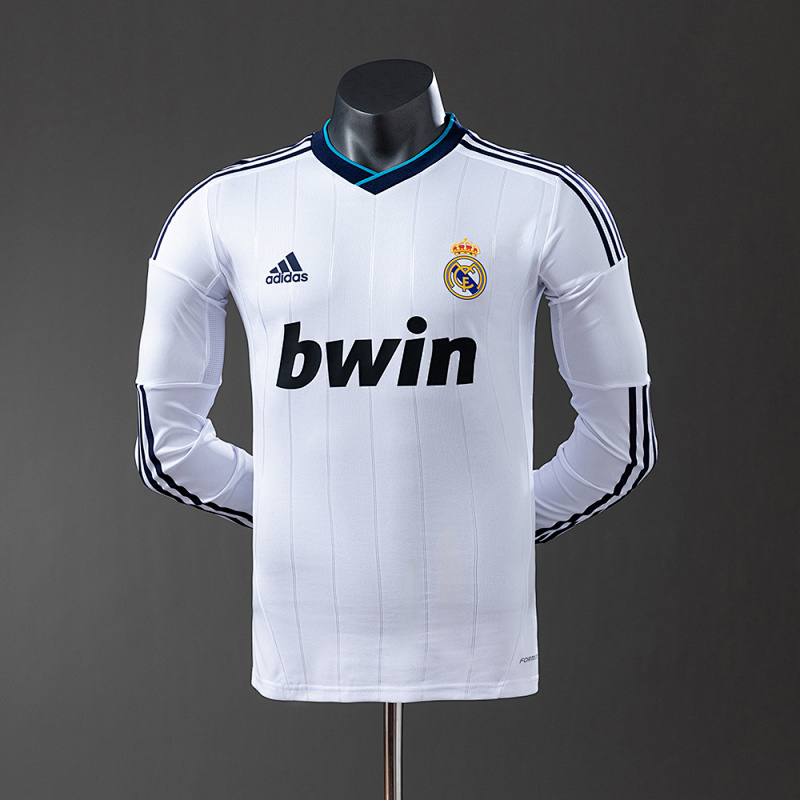 Wanban-Real Madrid 12 13 Home Long Sleeve Player Version Retro Jersey S-3XL