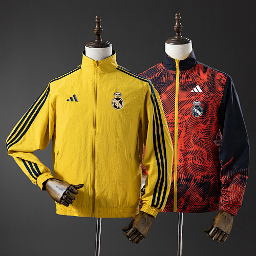 Wanban-Real Madrid Reversible Jacket Windbreaker - Yellow & Red S-Xxl