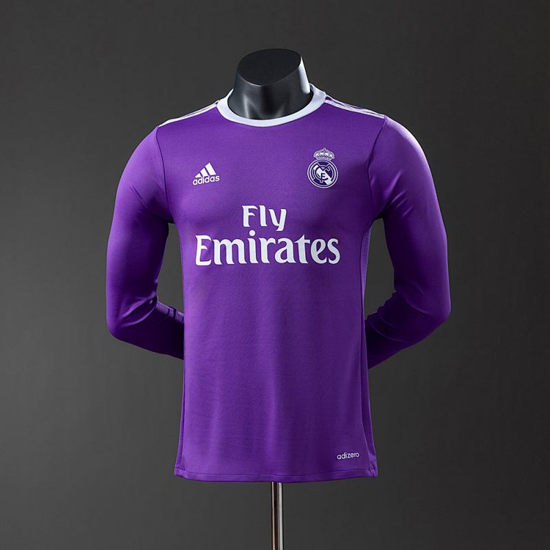 Wanban-Real Madrid 16 17 Away Long Sleeve Player Version Retro Jersey S-3XL