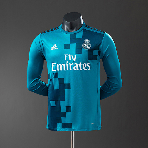 Wanban-Real Madrid 17 18 Third Away Long Sleeve Player Version Retro Jersey S-3XL