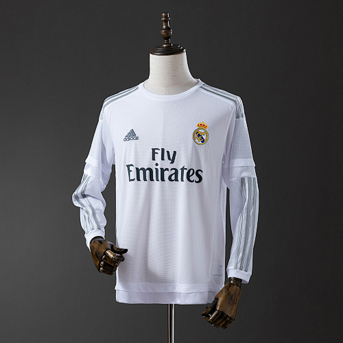 Wanban-Real Madrid 15 16 Home Long Sleeve Retro Jersey S-Xxl