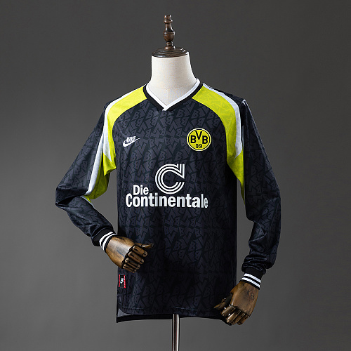 Wanban Dortmund 95 96 Away Long Sleeve Retro Jersey S-Xxl