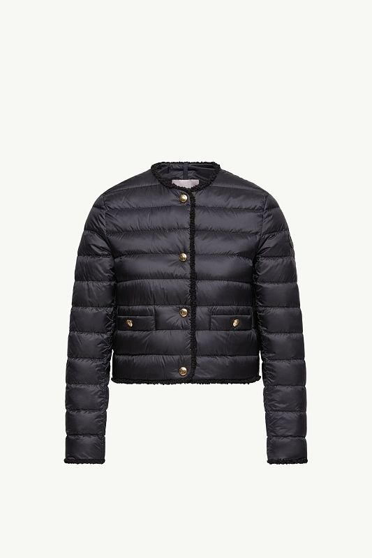 Jms-fleurs Boucle-trimmed Short Down Jacket