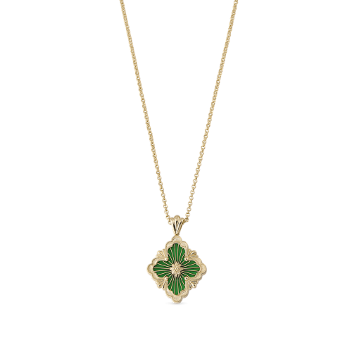 JG-Green Big Opera Tulle Pink Gold Pendant With Onyx