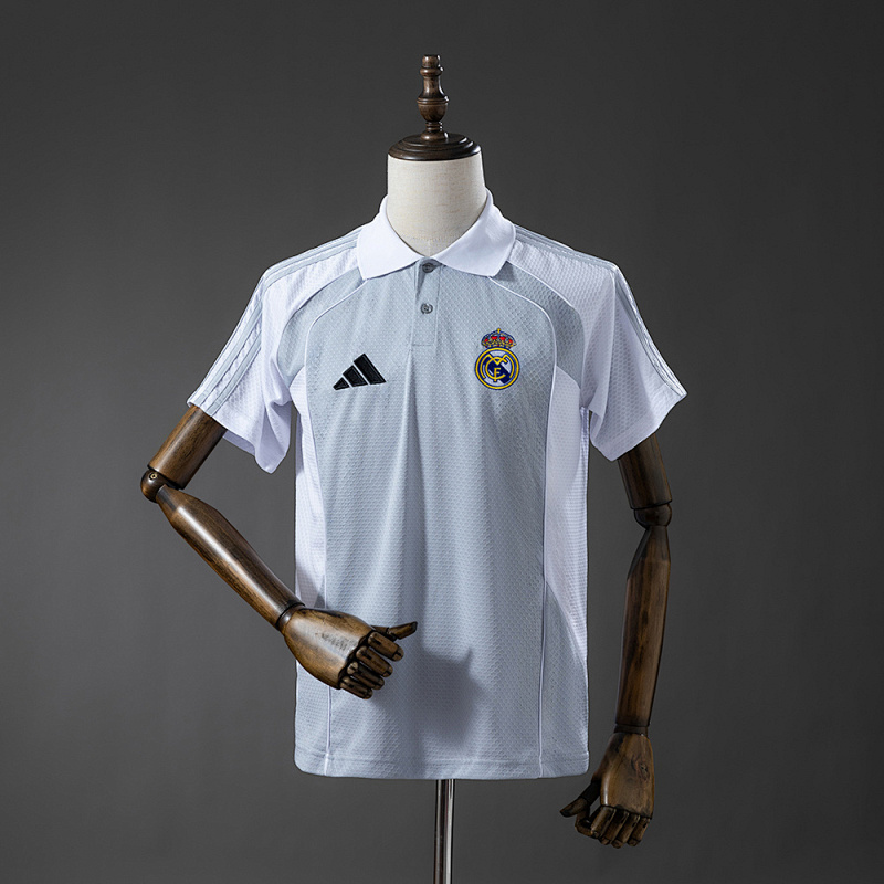 Wanban-Real Madrid 25 26 Polo - Grey & White S-Xxl
