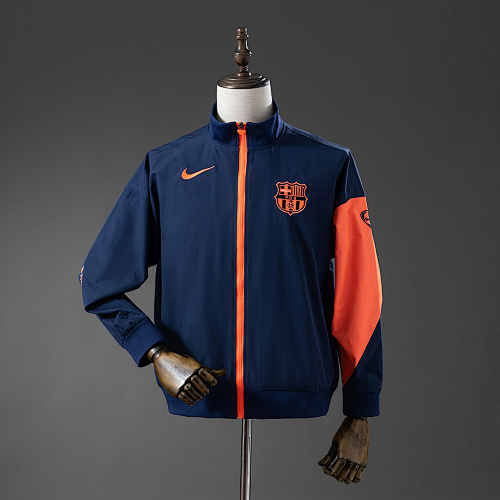 Wanban-Barcelona Windbreaker - Navy Blue & Orange S-Xxl