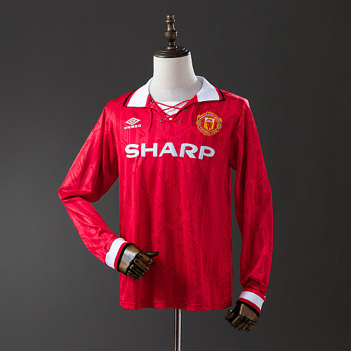 Wanban-Retro Long Sleeve M-U 92 94 Home S-Xxl