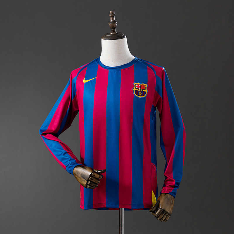 Wanban-Barcelona 06 Home Long Sleeve Retro Jersey S-Xxl