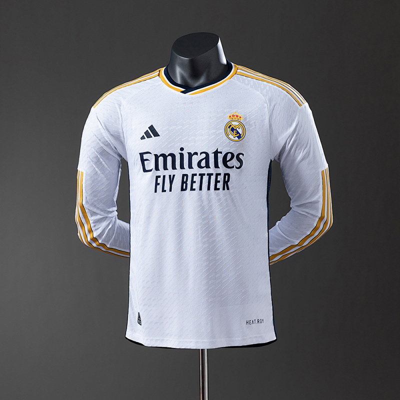 Wanban-Real Madrid 23 24 Home Long Sleeve Player Version Jersey S-3XL
