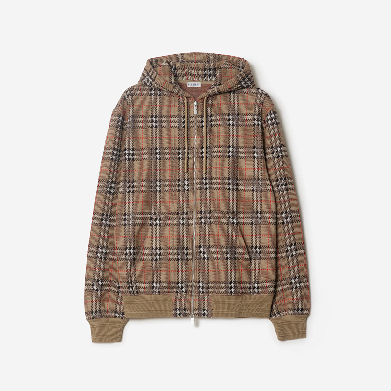 AF-C000443 Check Cotton Blend Zip Hoodie