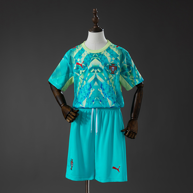 Portugal GK-Green Kids Kit Jersey Size 16-28