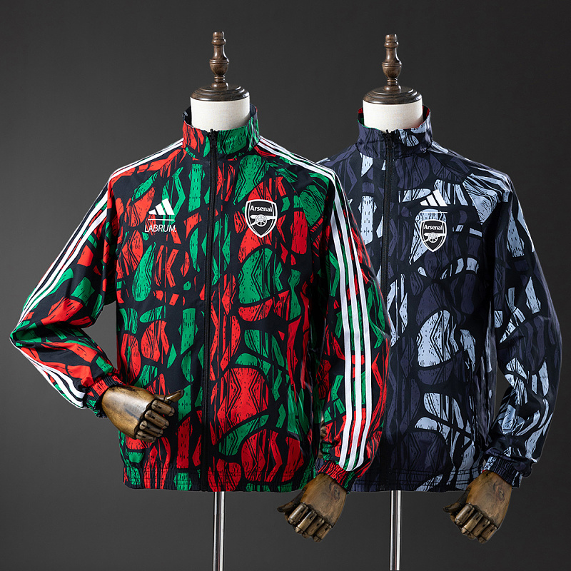 Wanban-Arsenal Reversible Jacket Windbreaker - Red & Black S-Xxl