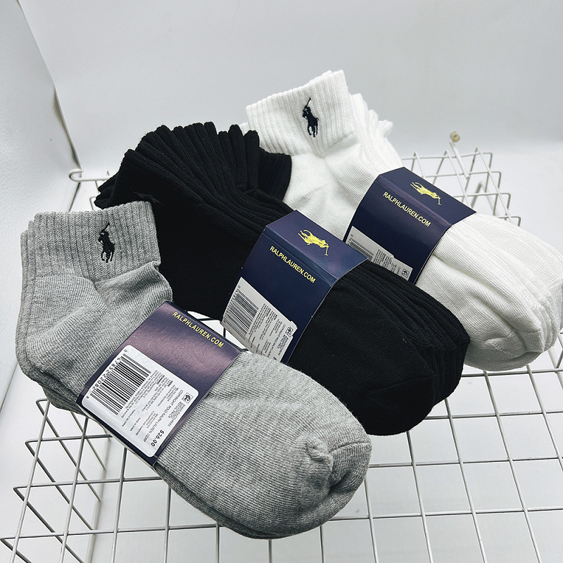 6pairs Black Grey White