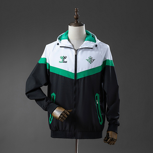 Wanban-Real Betis Windbreaker - Fern Green & White & Black S-Xxl