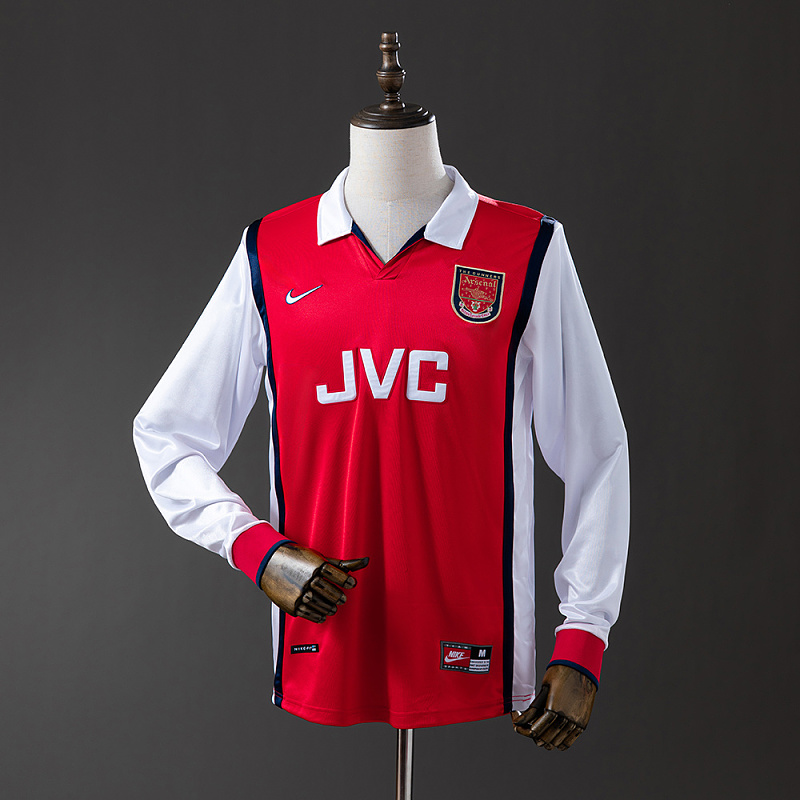 Wanban-Retro Long Sleeve Arsenal 98 99 Home S-Xxl