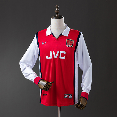 Wanban-Retro Long Sleeve Arsenal 98 99 Home S-Xxl
