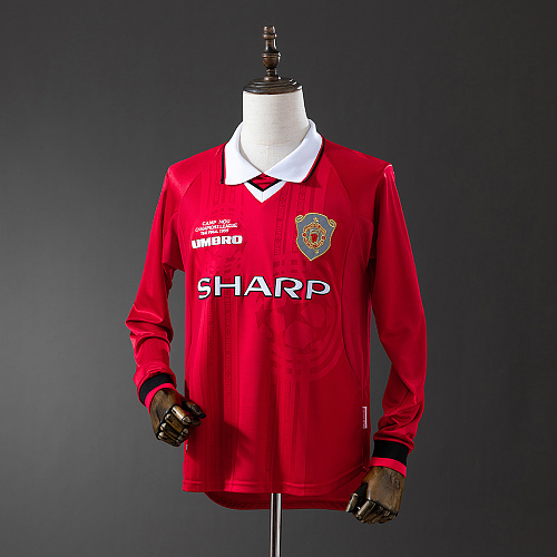 Wanban-M-U 00 Home Long Sleeve Retro Jersey S-Xxl