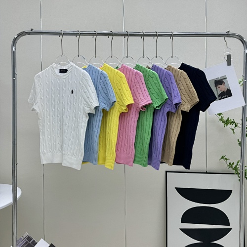 Lizhien-661230042 Cable-Knit Cotton Short-Sleeve Sweater S-Xl