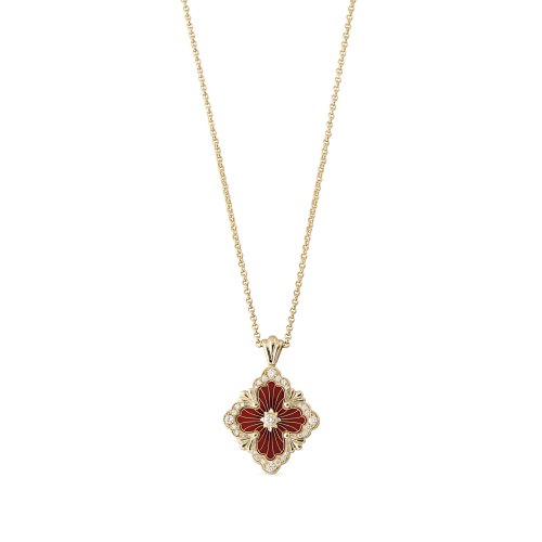 Jg-Opera Tulle Gold Pendant With Red Enamel Background