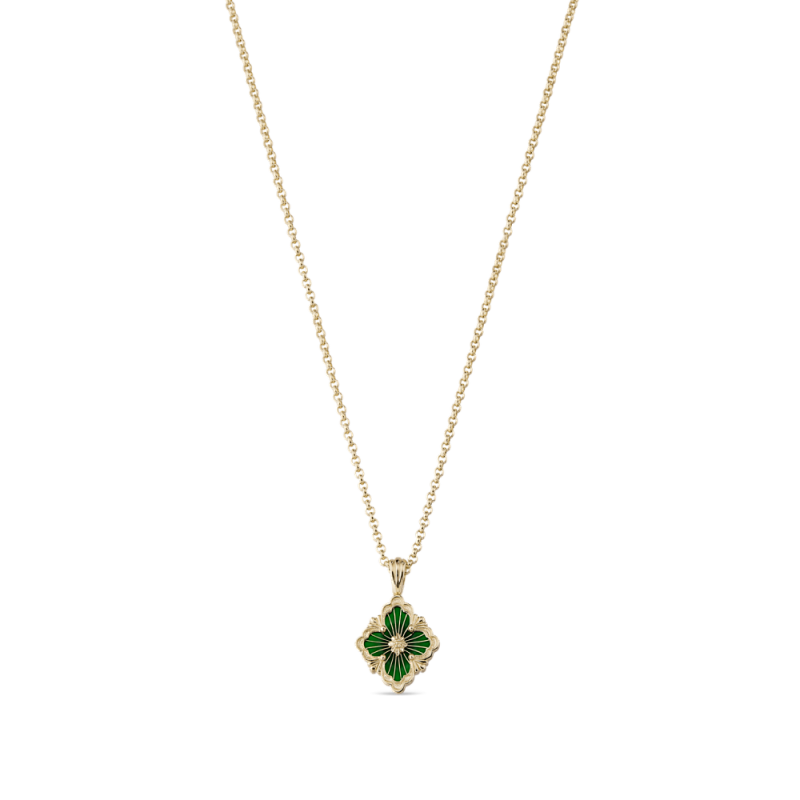 JG-Green Small Opera Tulle Pink Gold Pendant With Onyx