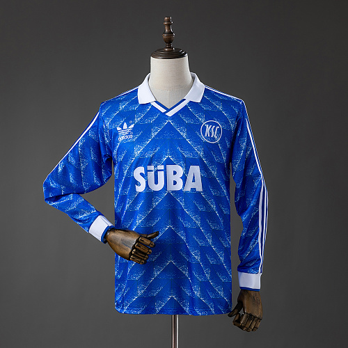 Wanban Karlsruher 89 90 Home Retro Long Sleeved Jersey S-Xxl