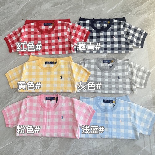 Xy-Women S Gingham Check Short Sleeve Knit Top
