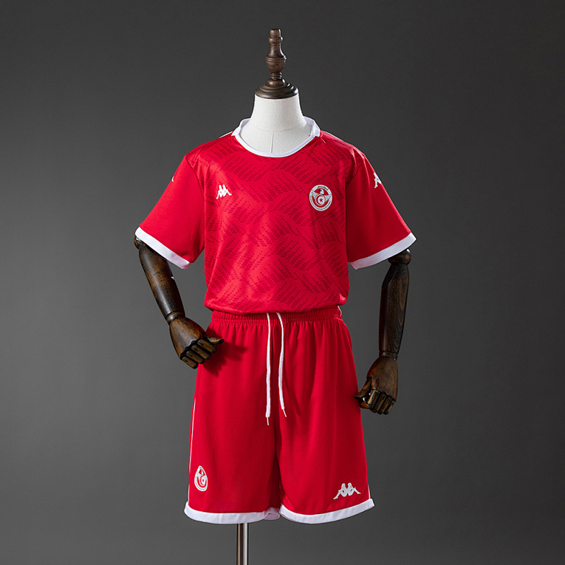Wanban-Tunisia Home Kids Kit Jersey Size 16-28