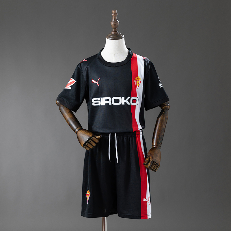 Wanban-Sporting Gijon 25 26 Away Kids Kit Jersey Size 16-28