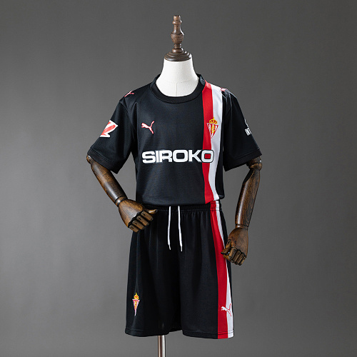 Wanban-Sporting Gijon 25 26 Away Kids Kit Jersey Size 16-28