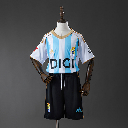 Wanban-Real Oviedo 25 26 Third Away Kids Kit Jersey Size 16-28