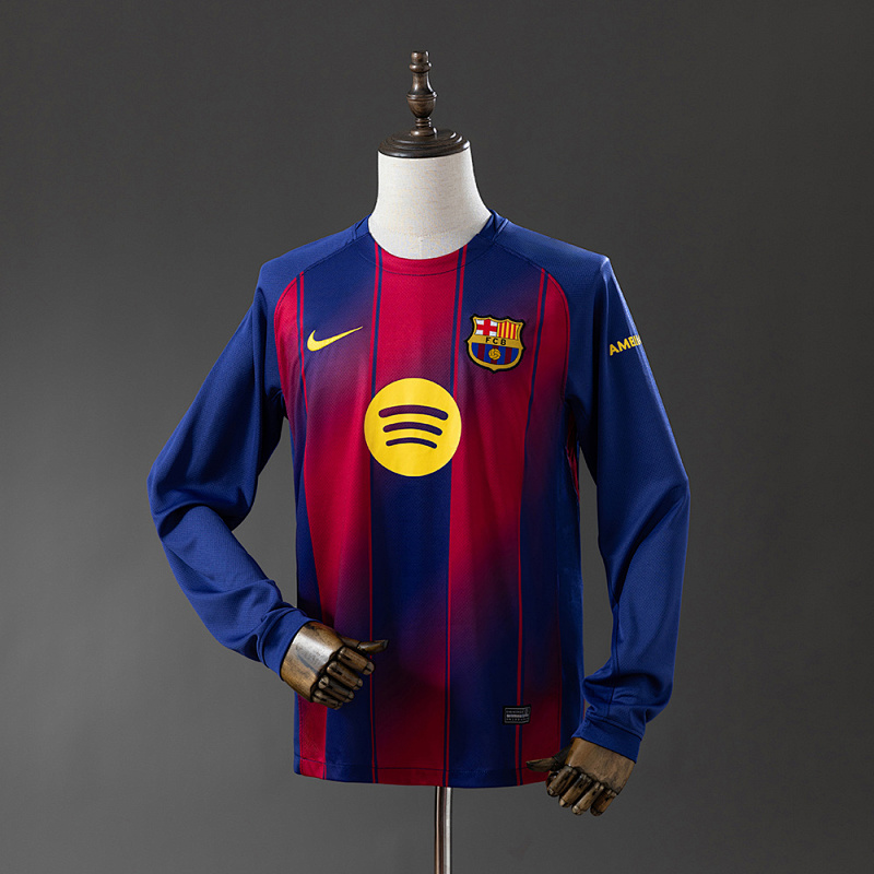 Wanban-Barcelona 25 26 Home Long Sleeve Jersey S-4XL