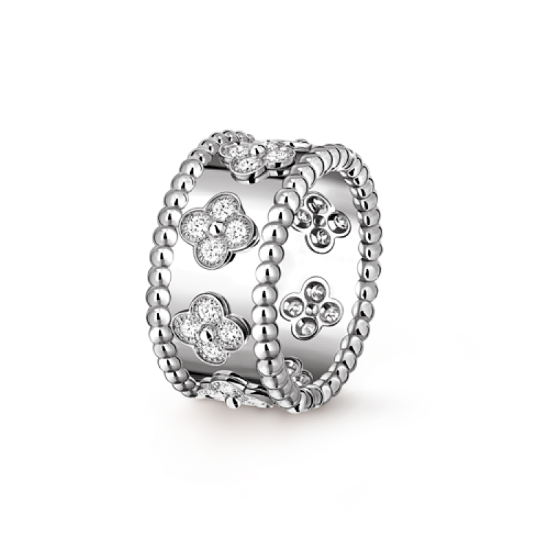JG-VCARO9ND00 Perlée Clovers Ring Small Model