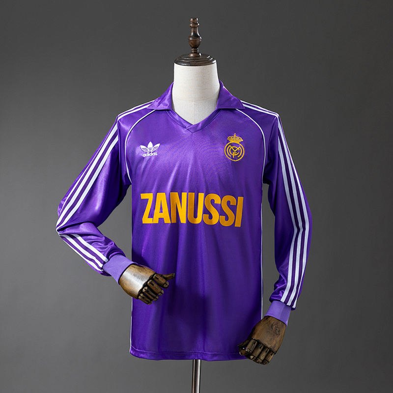 Wanban-Real Madrid 84 85 Away Long Sleeve Retro Jersey S-Xxl