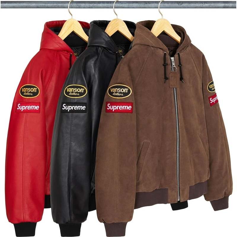 Supreme Vanson Leathers Hooded Work Jacket S-Xl