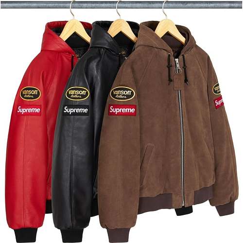 Supreme Vanson Leathers Hooded Work Jacket S-Xl