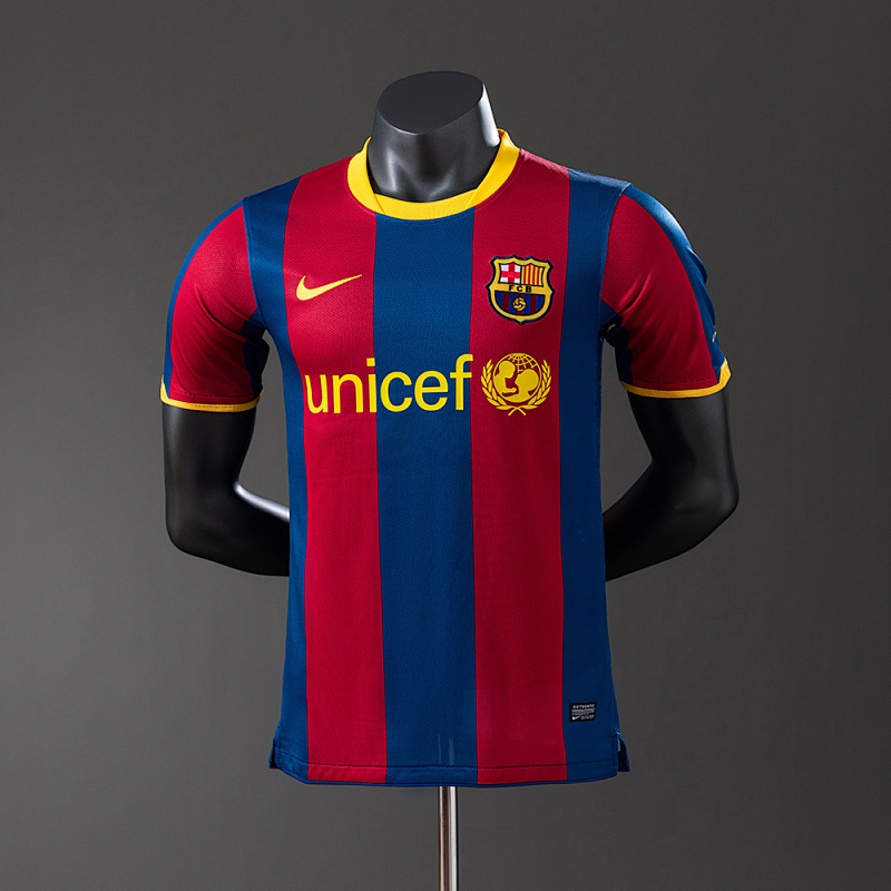 Wanban-Barcelona 10 11 Home Long Sleeve Player Version Retro Jersey S-3XL