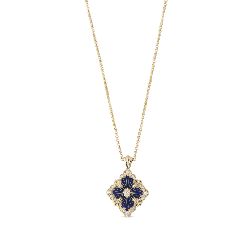JG-Purple Big Opera Tulle Yellow Gold Pendant With Diamonds