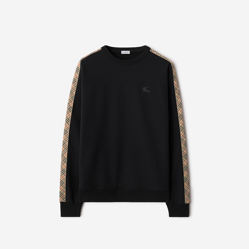 AF-C000452 Check Trim Cotton Sweatshirt