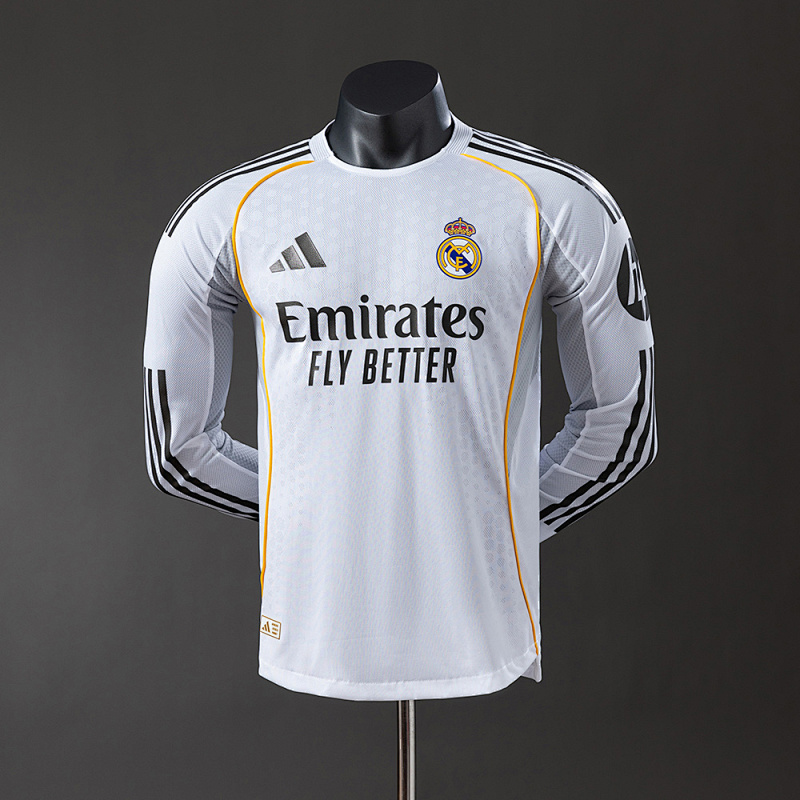 Wanban-Real Madrid 25 26 Home Long Sleeve Player Version Jersey S-3XL
