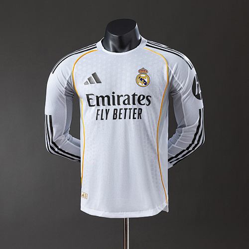 Wanban-Real Madrid 25 26 Home Long Sleeve Player Version Jersey S-3XL