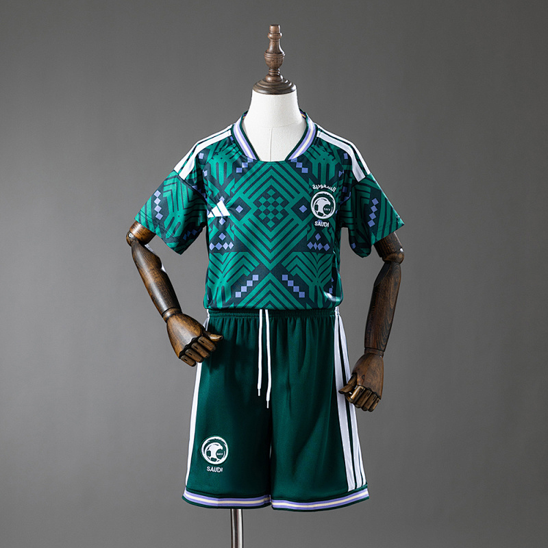 Wanban-Saudi Arabia Home Kids Kit Jersey Size 16-28