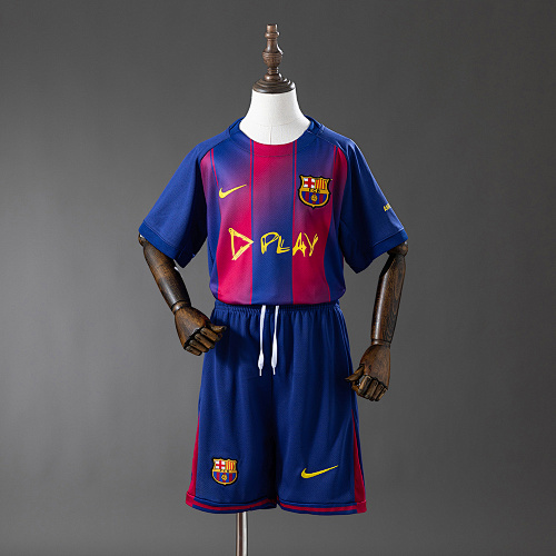 Wanban-Barcelona 25 26 Collaboration X Dplay Kids Kit Jersey Size 16-28